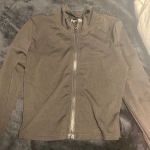 Black Shien long sleeve zipped crop top